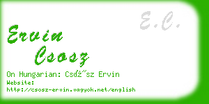 ervin csosz business card
